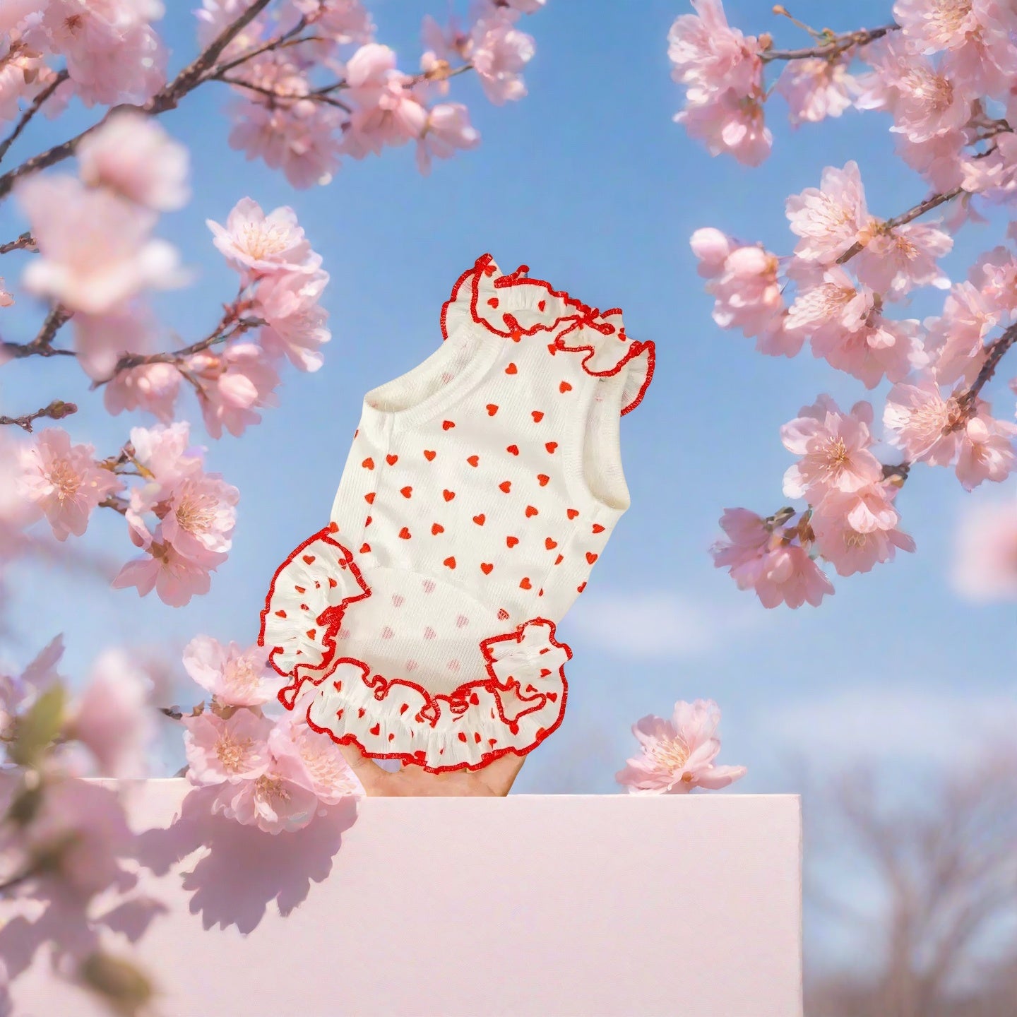 [Exclusive for Cute Pets] Love - printed Pet Vest, a must - have for sweet outings in spring～