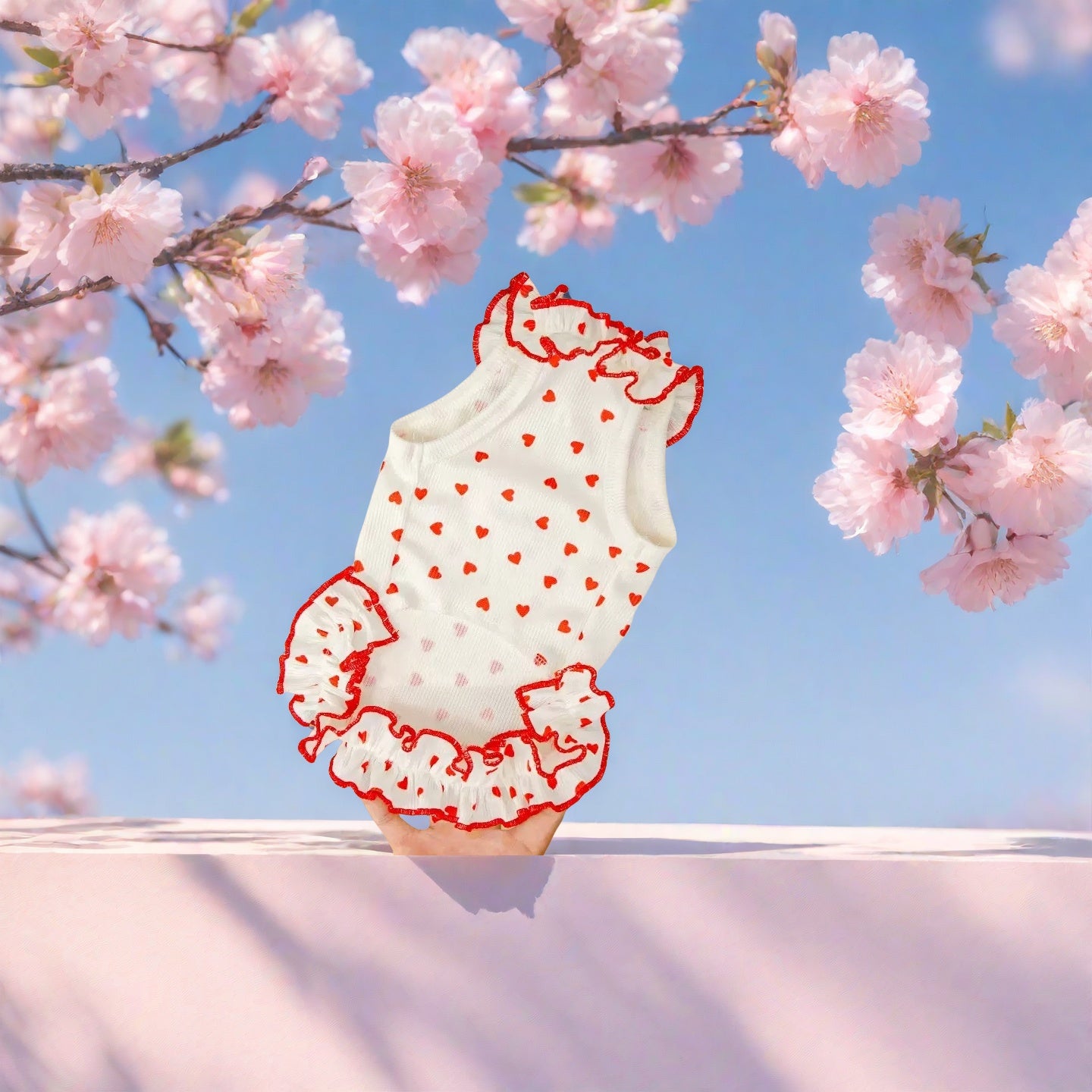[Exclusive for Cute Pets] Love - printed Pet Vest, a must - have for sweet outings in spring～